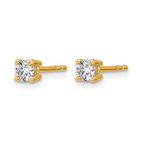 14ky 1/3 ctw Cert Lab Grown Dia VS/SI+ G+ Round 4 Prong Hvy Wt Earring-EM1006-033C-LG