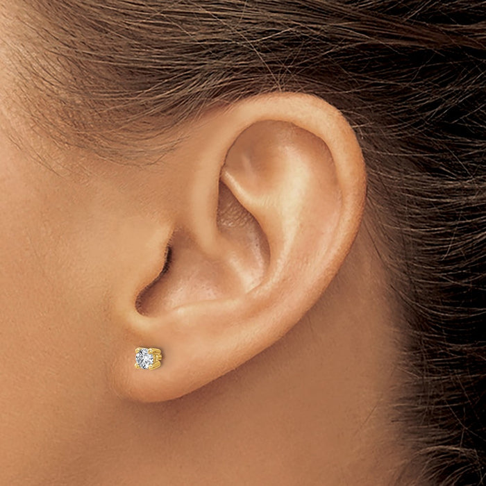 14ky 1/3 ctw Cert Lab Grown Dia VS/SI+ G+ Round 4 Prong Hvy Wt Earring-EM1006-033C-LG