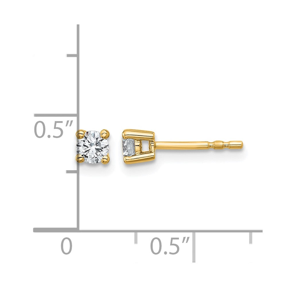14ky 1/3 ctw Cert Lab Grown Dia VS+ F+ Round 4 Prong Hvy Wt Earring-EM1006-033C-LD