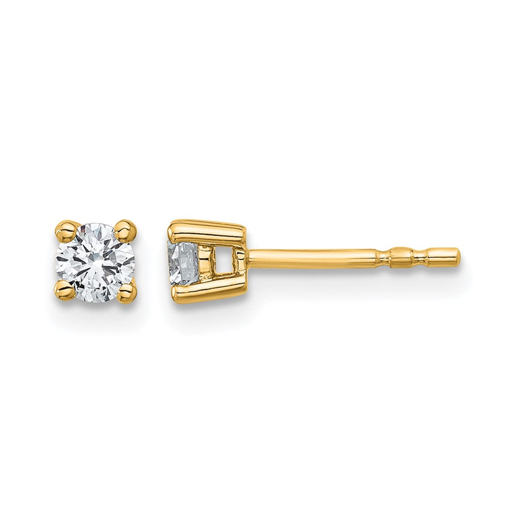 14ky 1/3 ctw Cert Lab Grown Dia VS+ F+ Round 4 Prong Hvy Wt Earring-EM1006-033C-LD