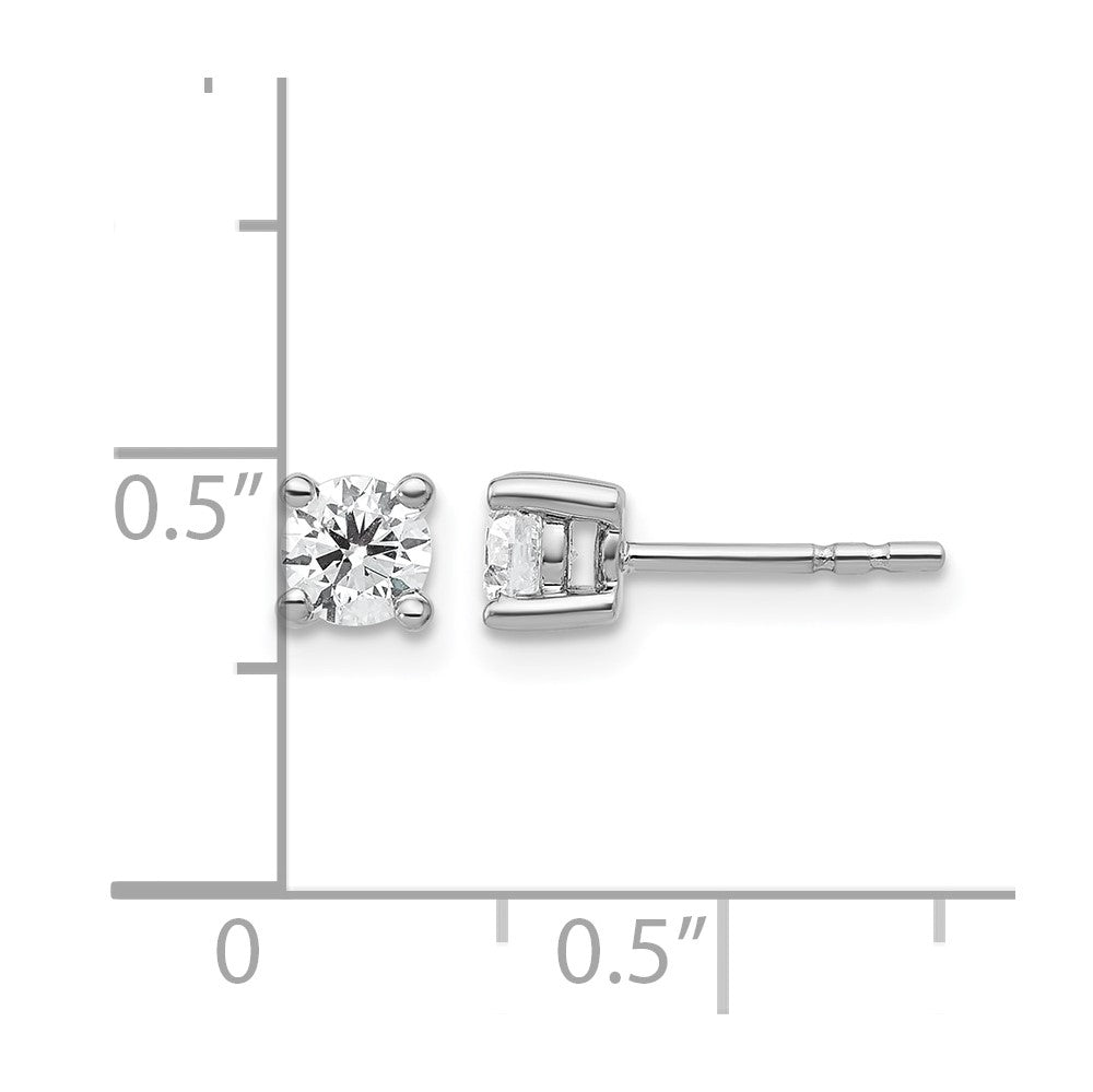 14kw 1/2 ctw Cert Lab Grown Dia VS+ F+ Round 4 Prong Hvy Wt Earring-EM1006-050C-WLD
