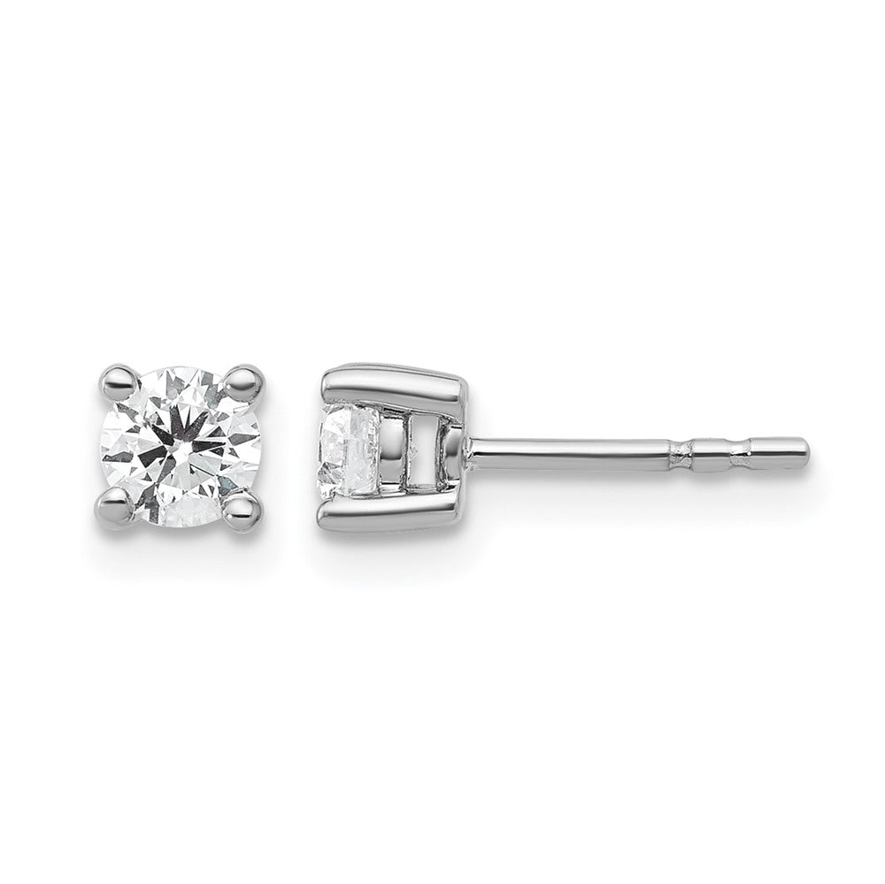 14kw 1/2 ctw Cert Lab Grown Dia VS+ F+ Round 4 Prong Hvy Wt Earring-EM1006-050C-WLD