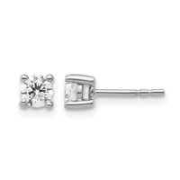 14kw 1/2 ctw Cert Lab Grown Dia VS+ F+ Round 4 Prong Hvy Wt Earring-EM1006-050C-WLD