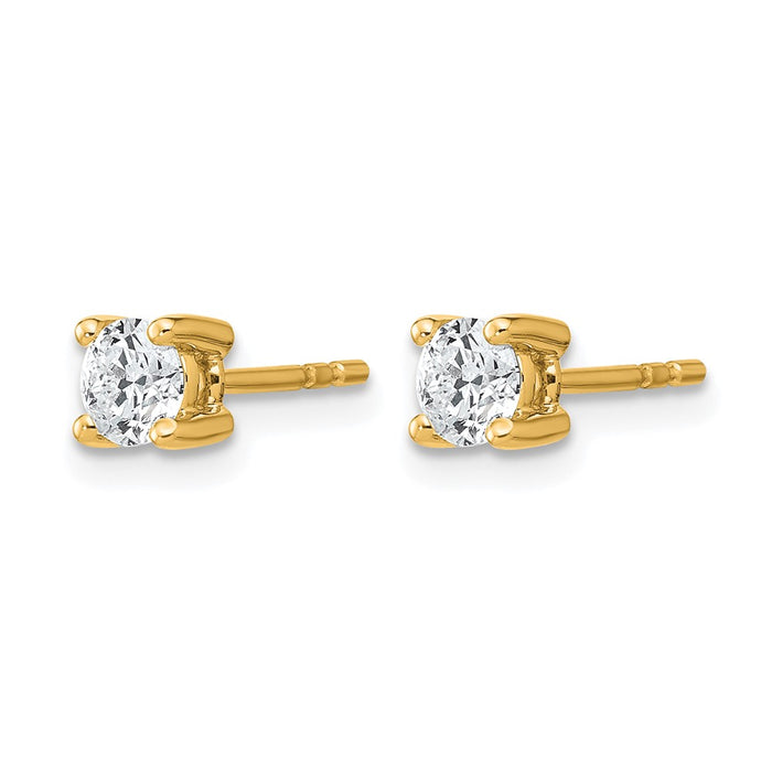 14ky 1/2 ctw Cert Lab Grown Dia VS+ F+ Round 4 Prong Hvy Wt Earring-EM1006-050C-LD