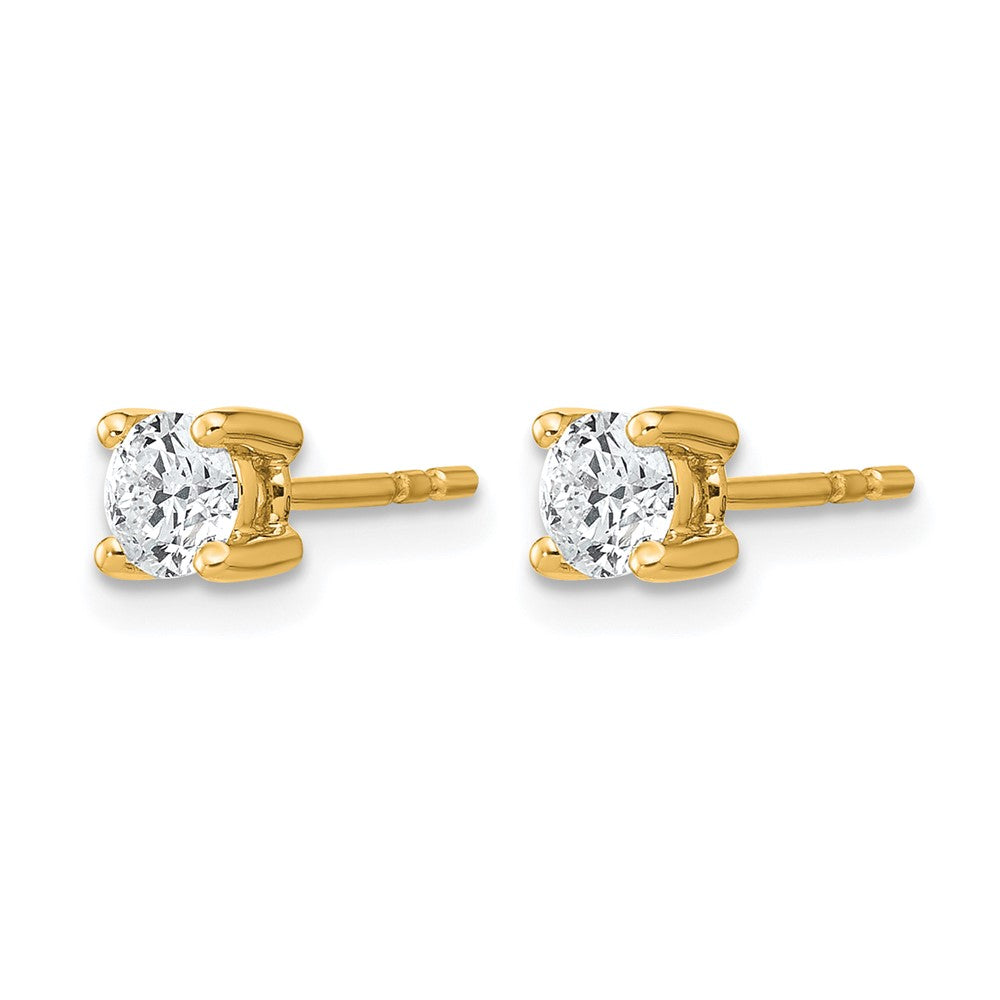 14ky 1/2 ctw Cert Lab Grown Dia VS/SI+ G+ Round 4 Prong Hvy Wt Earring-EM1006-050C-LG
