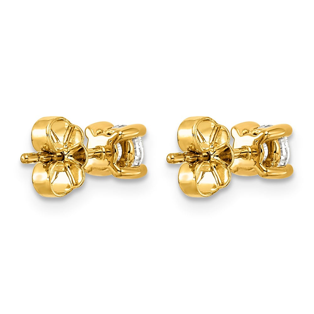 14ky 1/2 ctw Cert Lab Grown Dia VS/SI+ G+ Round 4 Prong Hvy Wt Earring-EM1006-050C-LG