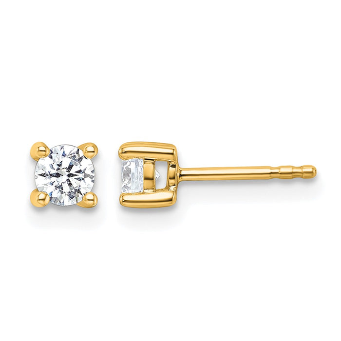 14ky 1/2 ctw Cert Lab Grown Dia VS+ F+ Round 4 Prong Hvy Wt Earring-EM1006-050C-LD