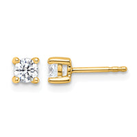 14ky 1/2 ctw Cert Lab Grown Dia VS/SI+ G+ Round 4 Prong Hvy Wt Earring-EM1006-050C-LG