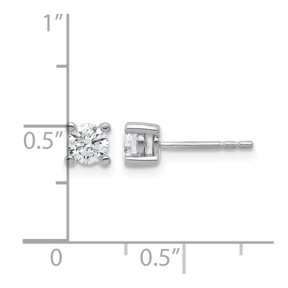14kw 2/3 ctw Cert Lab Grown Dia VS+ F+ Round 4 Prong Hvy Wt Earring-EM1006-066C-WLD