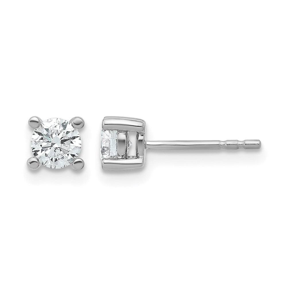 14kw 2/3 ctw Cert Lab Grown Dia VS+ F+ Round 4 Prong Hvy Wt Earring-EM1006-066C-WLD