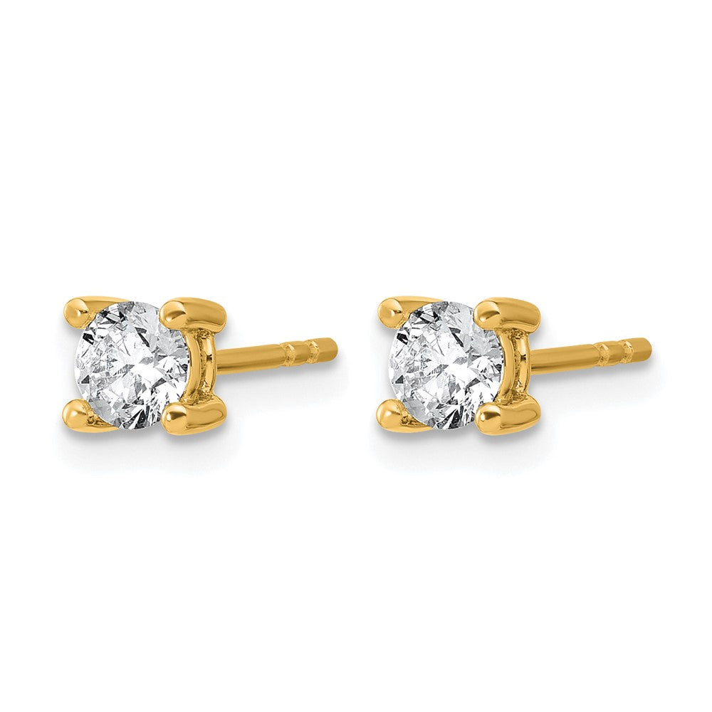 14ky 2/3 ctw Cert Lab Grown Dia VS/SI+ G+ Round 4 Prong Hvy Wt Earring-EM1006-066C-LG