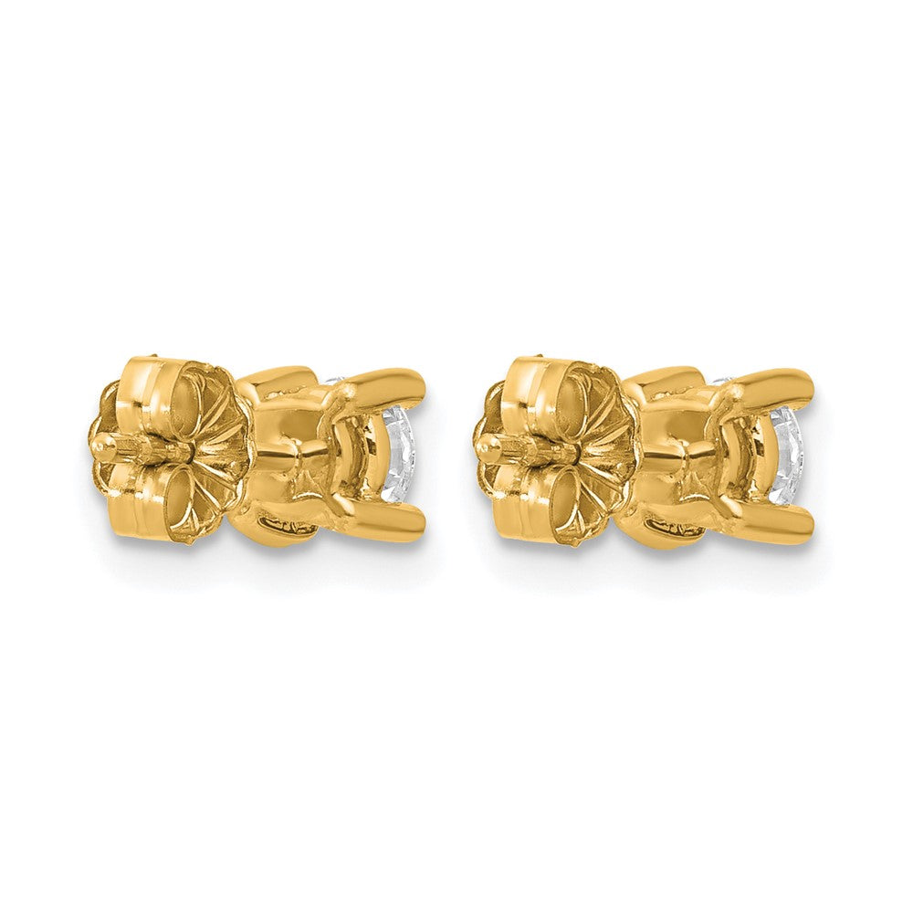 14ky 2/3 ctw Cert Lab Grown Dia VS/SI+ G+ Round 4 Prong Hvy Wt Earring-EM1006-066C-LG