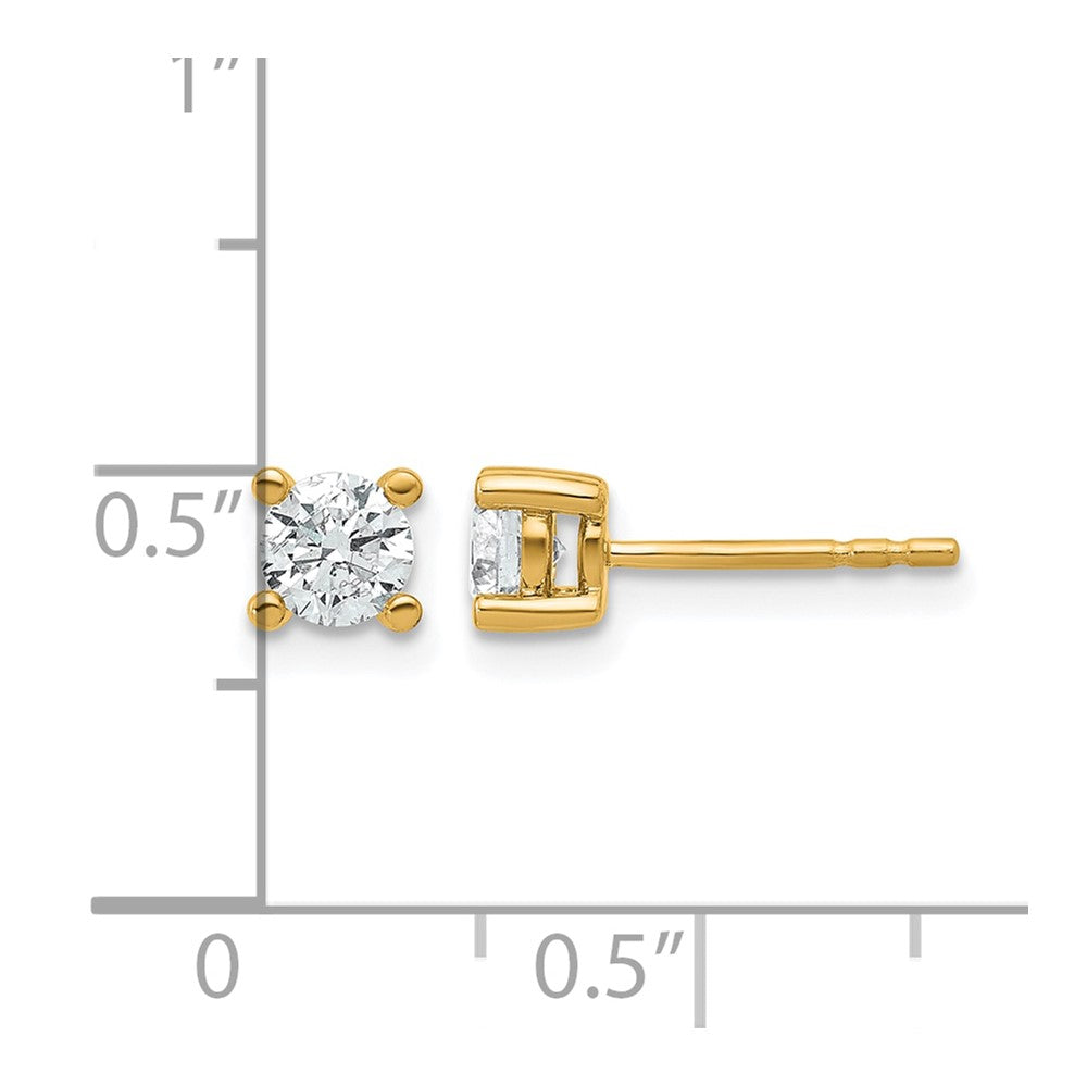 14ky 2/3 ctw Cert Lab Grown Dia VS+ F+ Round 4 Prong Hvy Wt Earring-EM1006-066C-LD