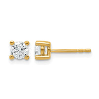 14ky 2/3 ctw Cert Lab Grown Dia VS/SI+ G+ Round 4 Prong Hvy Wt Earring-EM1006-066C-LG