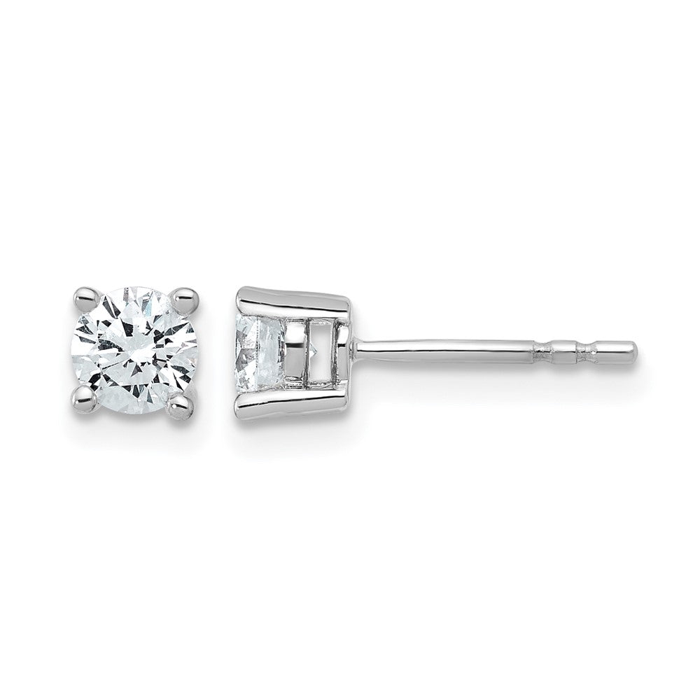 14kw 3/4 ctw Cert Lab Grown Dia VS/SI+ G+ Round 4 Prong Hvy Wt Earring-EM1006-075C-WLG