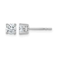 14kw 3/4 ctw Cert Lab Grown Dia VS/SI+ G+ Round 4 Prong Hvy Wt Earring-EM1006-075C-WLG