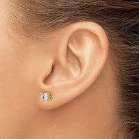 14ky 3/4 ctw Cert Lab Grown Dia VS+ F+ Round 4 Prong Hvy Wt Earring-EM1006-075C-LD