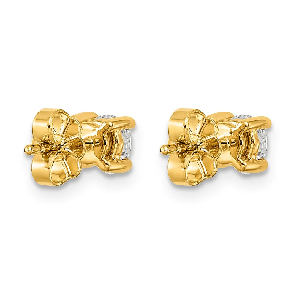 14ky 3/4 ctw Cert Lab Grown Dia VS/SI+ G+ Round 4 Prong Hvy Wt Earring-EM1006-075C-LG