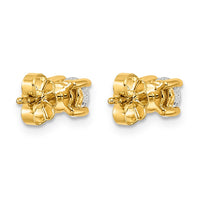 14ky 3/4 ctw Cert Lab Grown Dia VS/SI+ G+ Round 4 Prong Hvy Wt Earring-EM1006-075C-LG