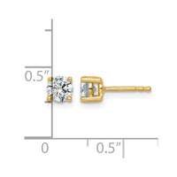 14ky 3/4 ctw Cert Lab Grown Dia VS/SI+ G+ Round 4 Prong Hvy Wt Earring-EM1006-075C-LG