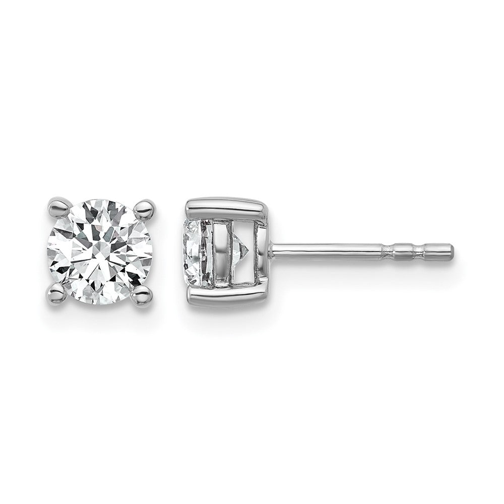 14kw 1 ctw Cert Lab Grown Dia VS/SI+ G+ Round 4 Prong Hvy Wt Earring-EM1006-100C-WLG