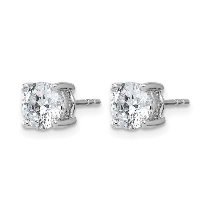 14kw 2 ctw Cert Lab Grown Dia VS/SI+ G+ Round 4 Prong Hvy Wt Earring-EM1006-200C-WLG