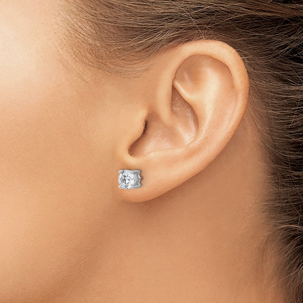 14kw 2 ctw Cert Lab Grown Dia VS/SI+ G+ Round 4 Prong Hvy Wt Earring-EM1006-200C-WLG