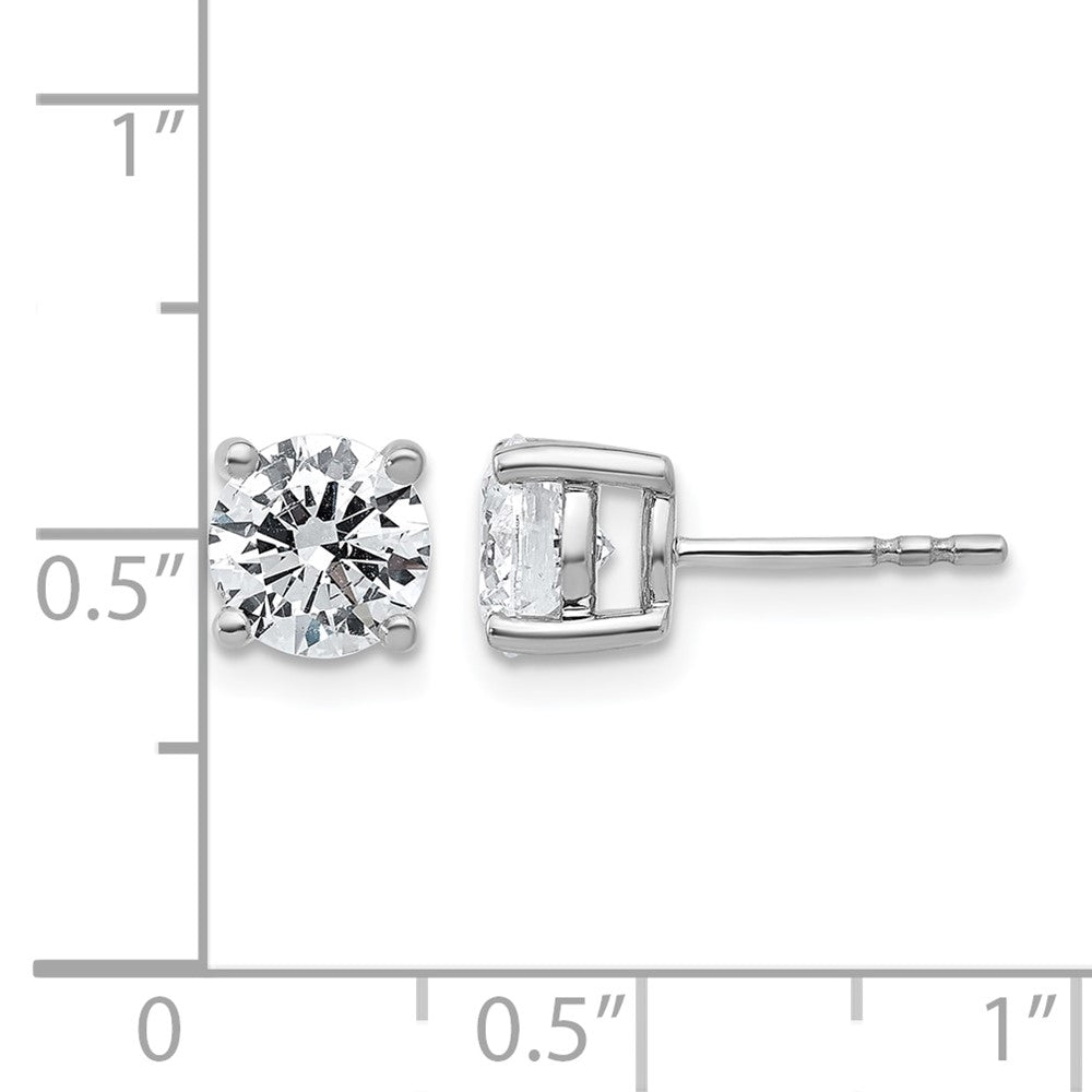 14kw 2 ctw Cert Lab Grown Dia VS/SI+ G+ Round 4 Prong Hvy Wt Earring-EM1006-200C-WLG