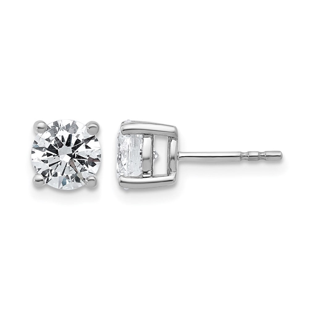 14kw 2 ctw Cert Lab Grown Dia VS/SI+ G+ Round 4 Prong Hvy Wt Earring-EM1006-200C-WLG