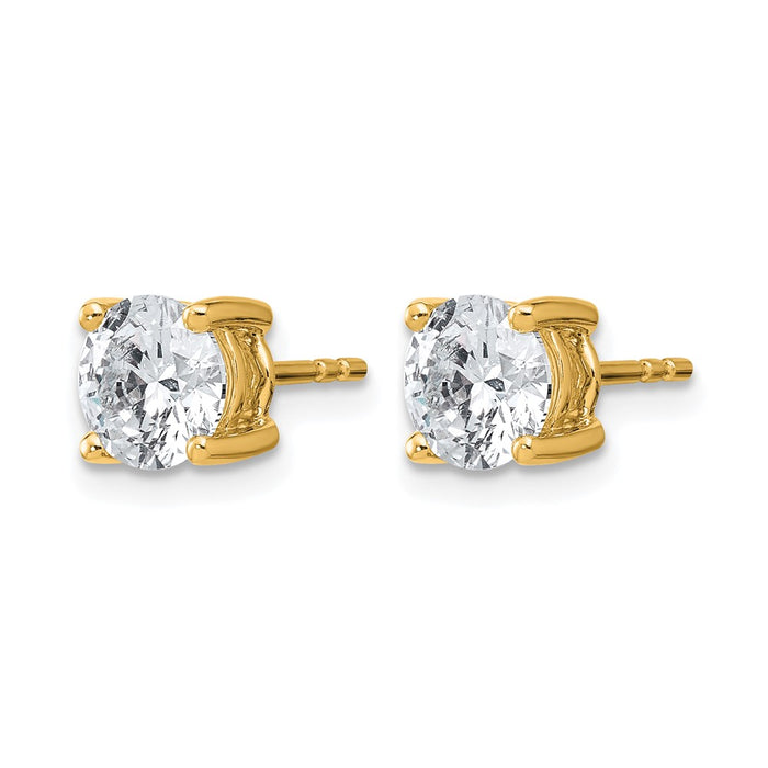 14ky 2 ctw Cert Lab Grown Dia VS/SI+ G+ Round 4 Prong Hvy Wt Earring-EM1006-200C-LG