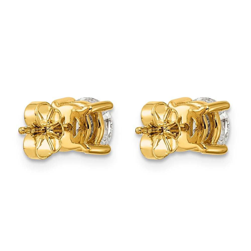 14ky 2 ctw Cert Lab Grown Dia VS/SI+ G+ Round 4 Prong Hvy Wt Earring-EM1006-200C-LG