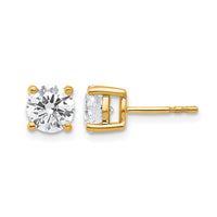 14ky 2 ctw Cert Lab Grown Dia VS/SI+ G+ Round 4 Prong Hvy Wt Earring-EM1006-200C-LG