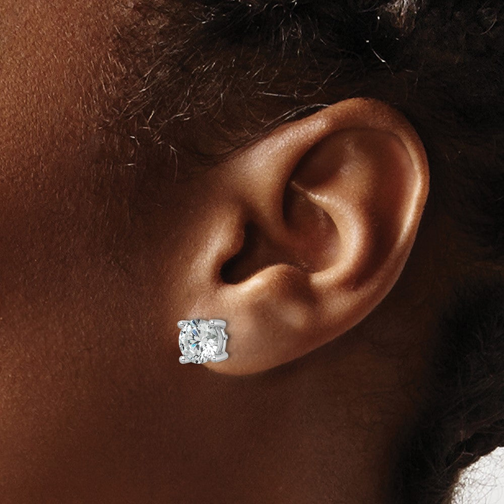 14kw 3 ctw Cert Lab Grown Dia VS/SI+ G+ Round 4 Prong Hvy Wt Earring-EM1006-300C-WLG