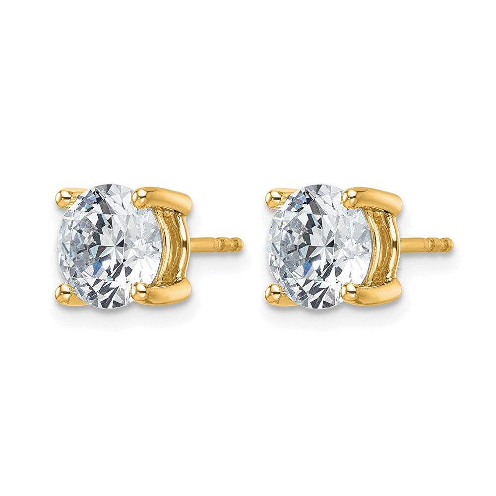 14ky 4 ctw Cert Lab Grown Dia VS/SI+ G+ Round 4 Prong Hvy Wt Earring-EM1006-400C-LG