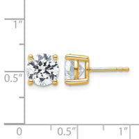 14ky 4 ctw Cert Lab Grown Dia VS+ F+ Round 4 Prong Hvy Wt Earring-EM1006-400C-LD
