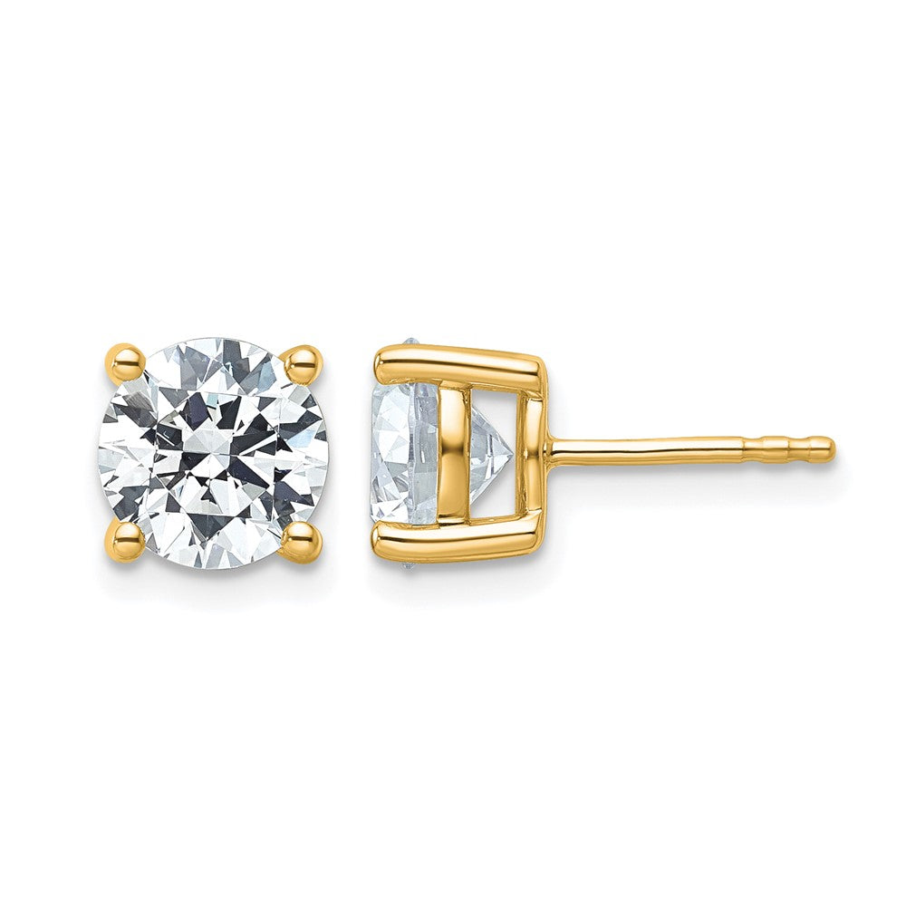 14ky 4 ctw Cert Lab Grown Dia VS/SI+ G+ Round 4 Prong Hvy Wt Earring-EM1006-400C-LG