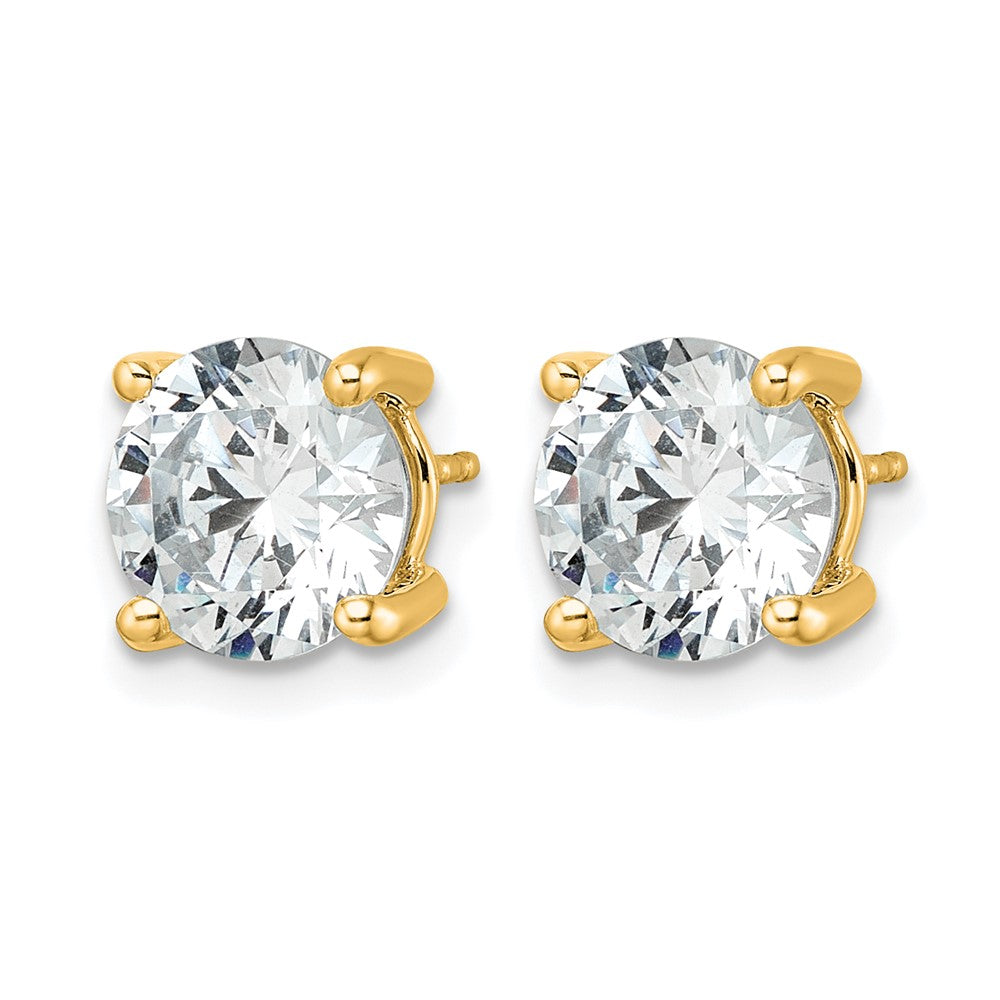 14ky 5 ctw Cert Lab Grown Dia VS+ F+ Round 4 Prong Hvy Wt Earring-EM1006-500C-LD
