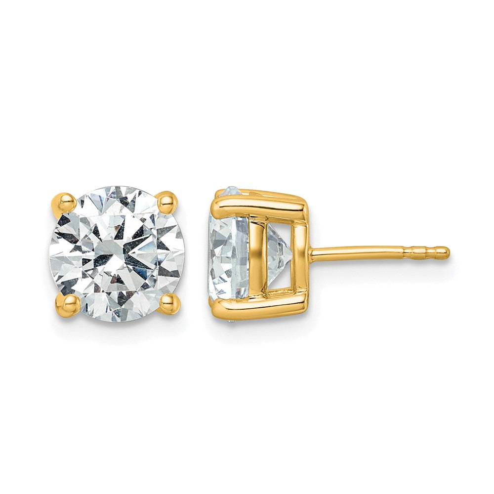 14ky 5 ctw Cert Lab Grown Dia VS+ F+ Round 4 Prong Hvy Wt Earring-EM1006-500C-LD