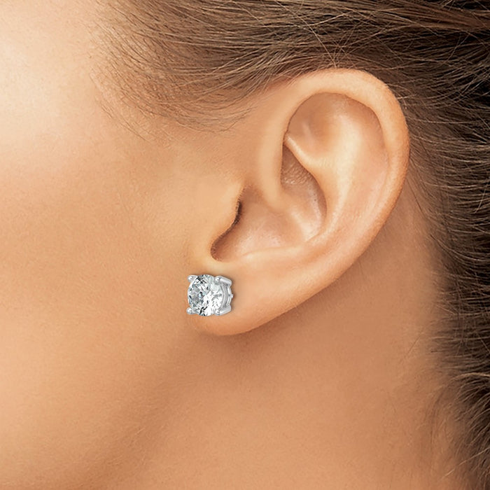 14kw 6 ctw Cert Lab Grown Dia VS+ F+ Round 4 Prong Hvy Wt Earring-EM1006-600C-WLD