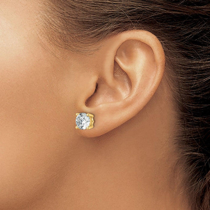 14ky 6 ctw Cert Lab Grown Dia VS+ F+ Round 4 Prong Hvy Wt Earring-EM1006-600C-LD