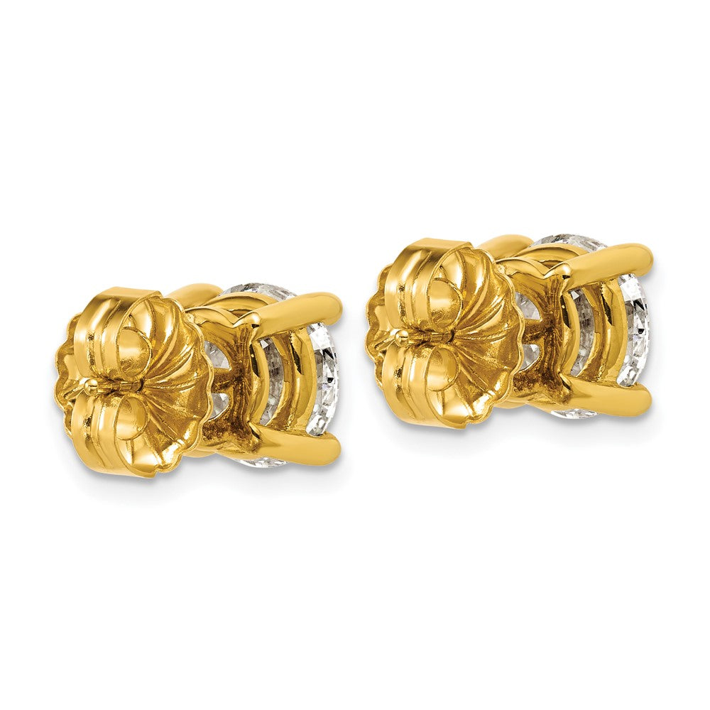 14ky 6 ctw Cert Lab Grown Dia VS+ F+ Round 4 Prong Hvy Wt Earring-EM1006-600C-LD