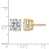 14ky 6 ctw Cert Lab Grown Dia VS/SI+ G+ Round 4 Prong Hvy Wt Earring-EM1006-600C-LG