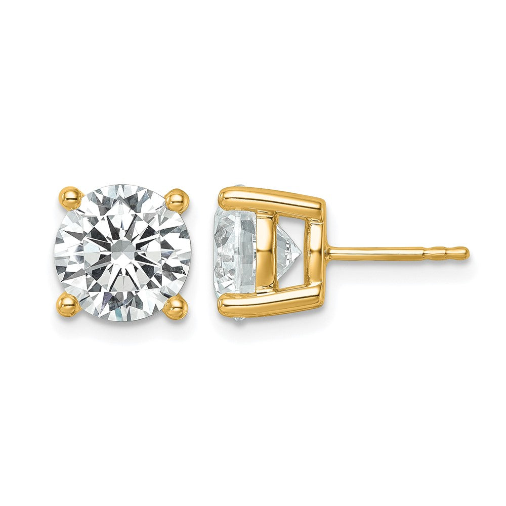 14ky 6 ctw Cert Lab Grown Dia VS/SI+ G+ Round 4 Prong Hvy Wt Earring-EM1006-600C-LG