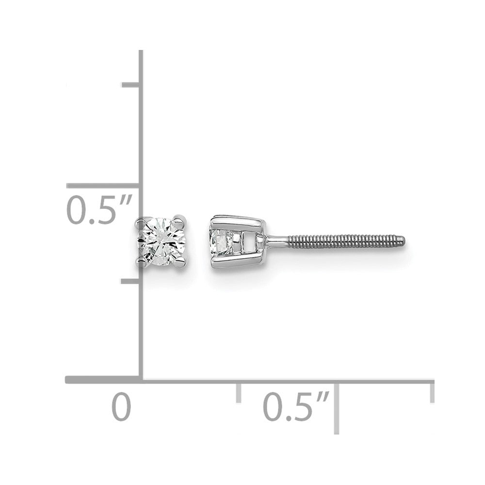 14kw 1/5 ctw Cert Lab Grown Dia VS+ F+ Round 4 Prong Hvy Wt ScrewBk Earring-EM1006S-020C-WLD