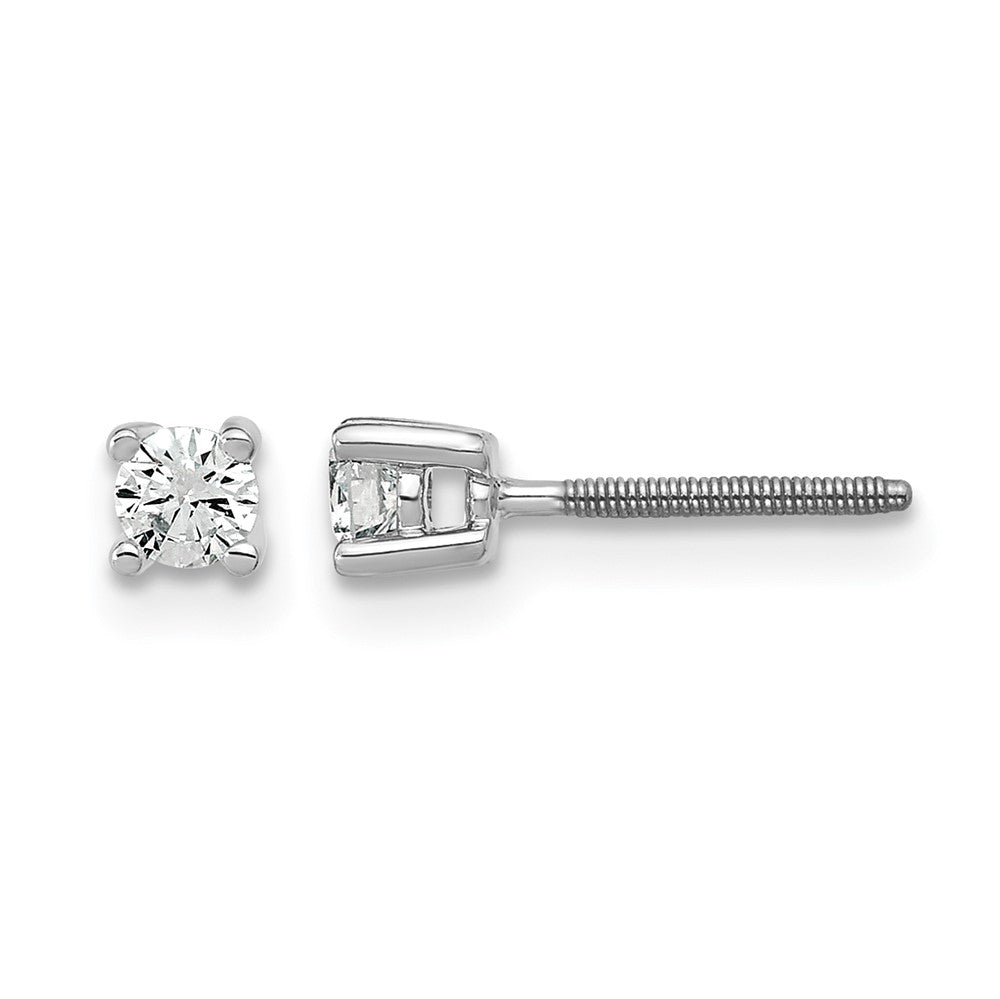 14kw 1/5 ctw Cert Lab Grown Dia VS+ F+ Round 4 Prong Hvy Wt ScrewBk Earring-EM1006S-020C-WLD