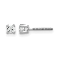14kw 1/5 ctw Cert Lab Grown Dia VS+ F+ Round 4 Prong Hvy Wt ScrewBk Earring-EM1006S-020C-WLD