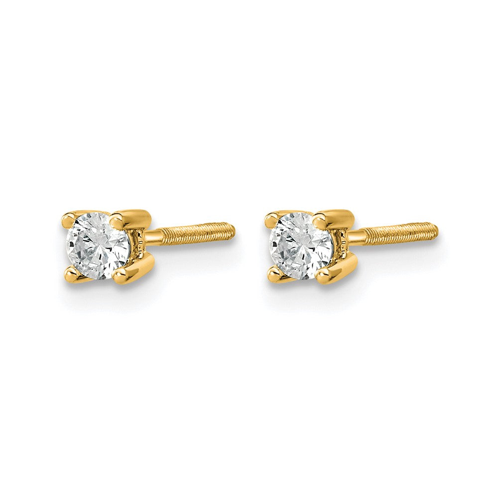 14ky 1/5 ctw Cert Lab Grwn Dia VS/SI+ G+ Round 4 Prg Hvy Wt ScrewBk Earring-EM1006S-020C-LG