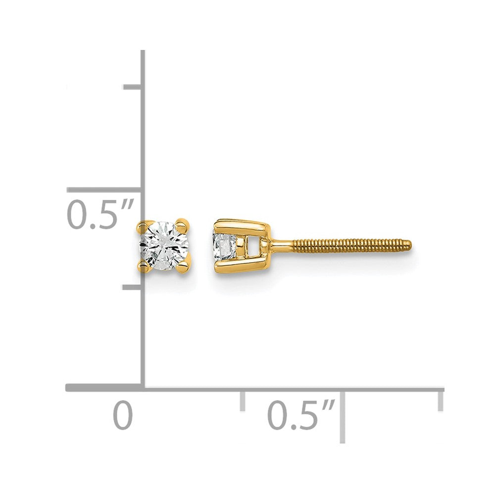 14ky 1/5 ctw Cert Lab Grwn Dia VS/SI+ G+ Round 4 Prg Hvy Wt ScrewBk Earring-EM1006S-020C-LG