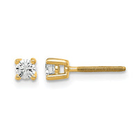14ky 1/5 ctw Cert Lab Grown Dia VS+ F+ Round 4 Prong Hvy Wt ScrewBk Earring-EM1006S-020C-LD