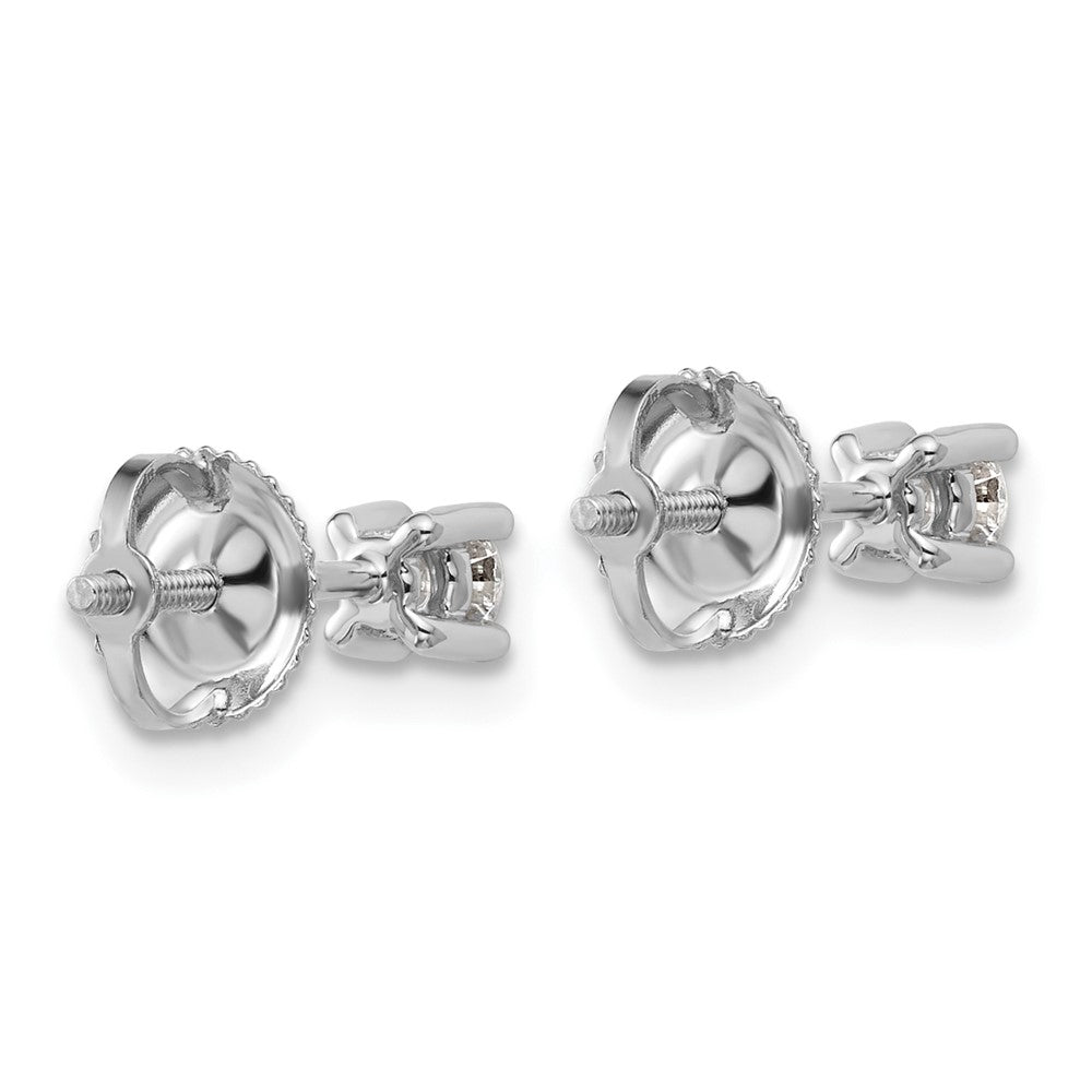 14kw 1/4 ctw Cert Lab Grwn Dia VS/SI+ G+ Round 4 Prg Hvy Wt ScrewBk Earring-EM1006S-025C-WLG